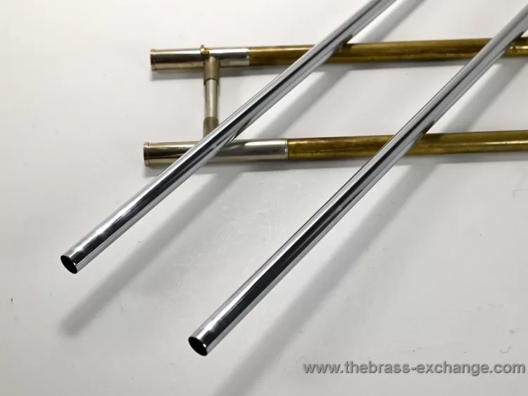 Shires tenor trombone inner slide tubes shown without any plating loss