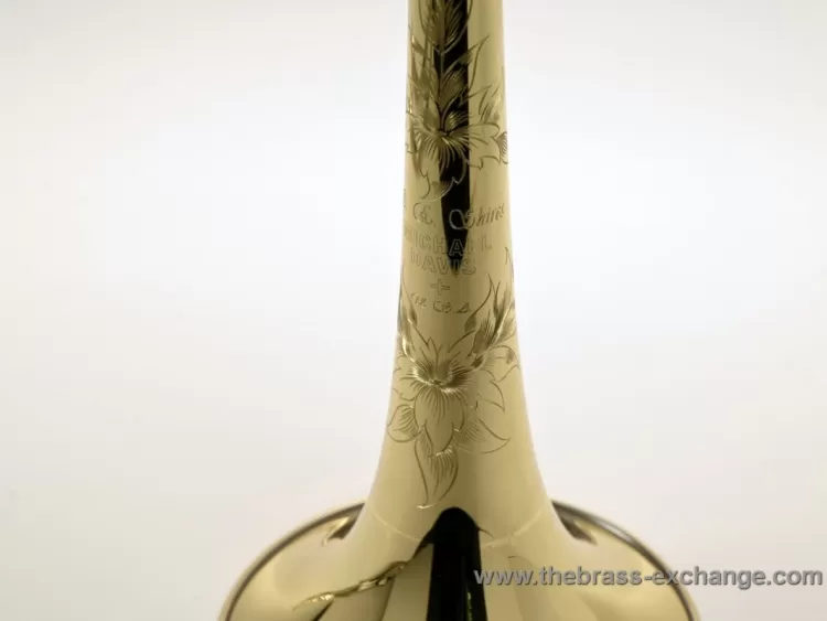 Shires Mike Davis Plus Pre-owned trombone upper engraving view